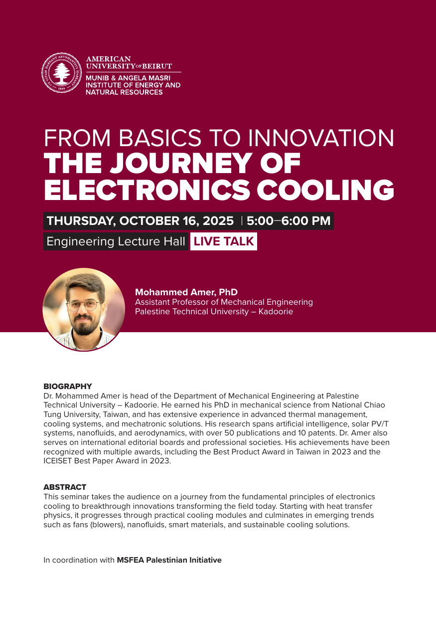 Flyer for From Basics to Innovation: The Journey of Electronics Cooling
