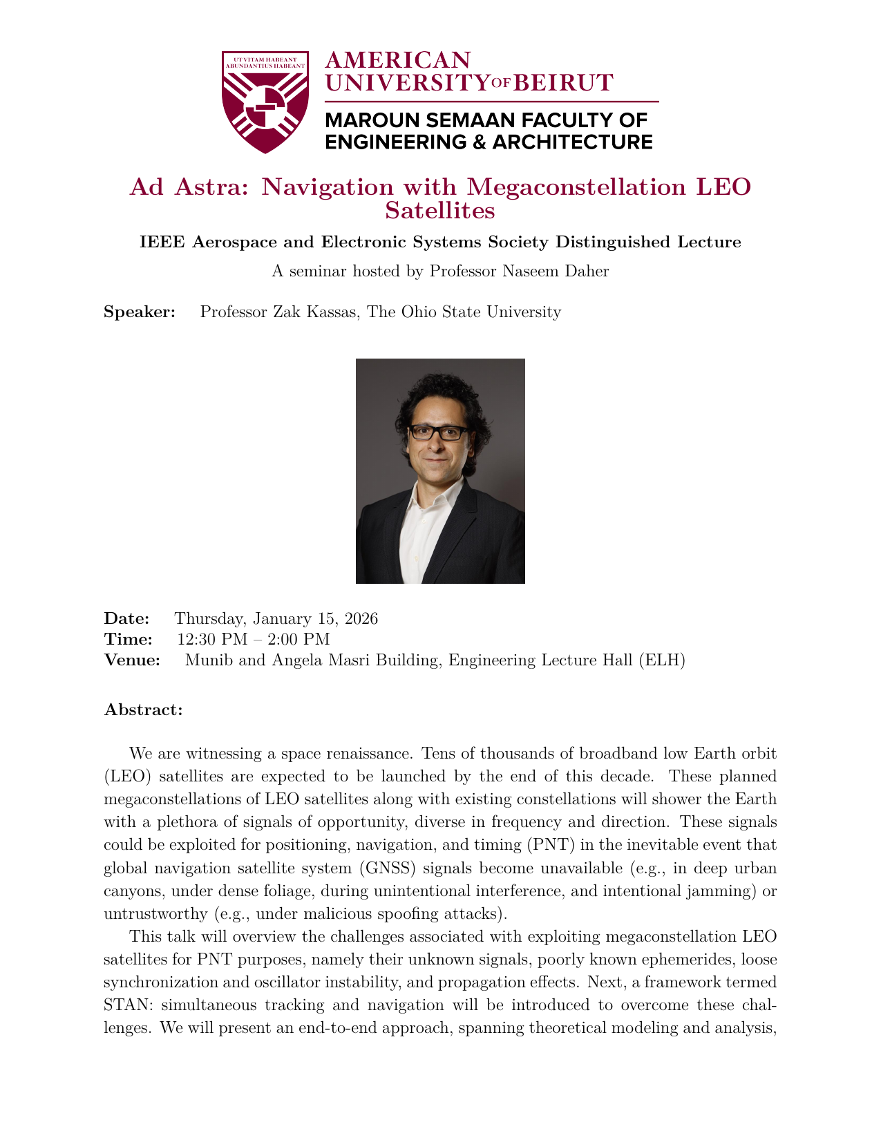 Flyer for Ad Astra: Navigation with Megaconstellation LEO Satellites