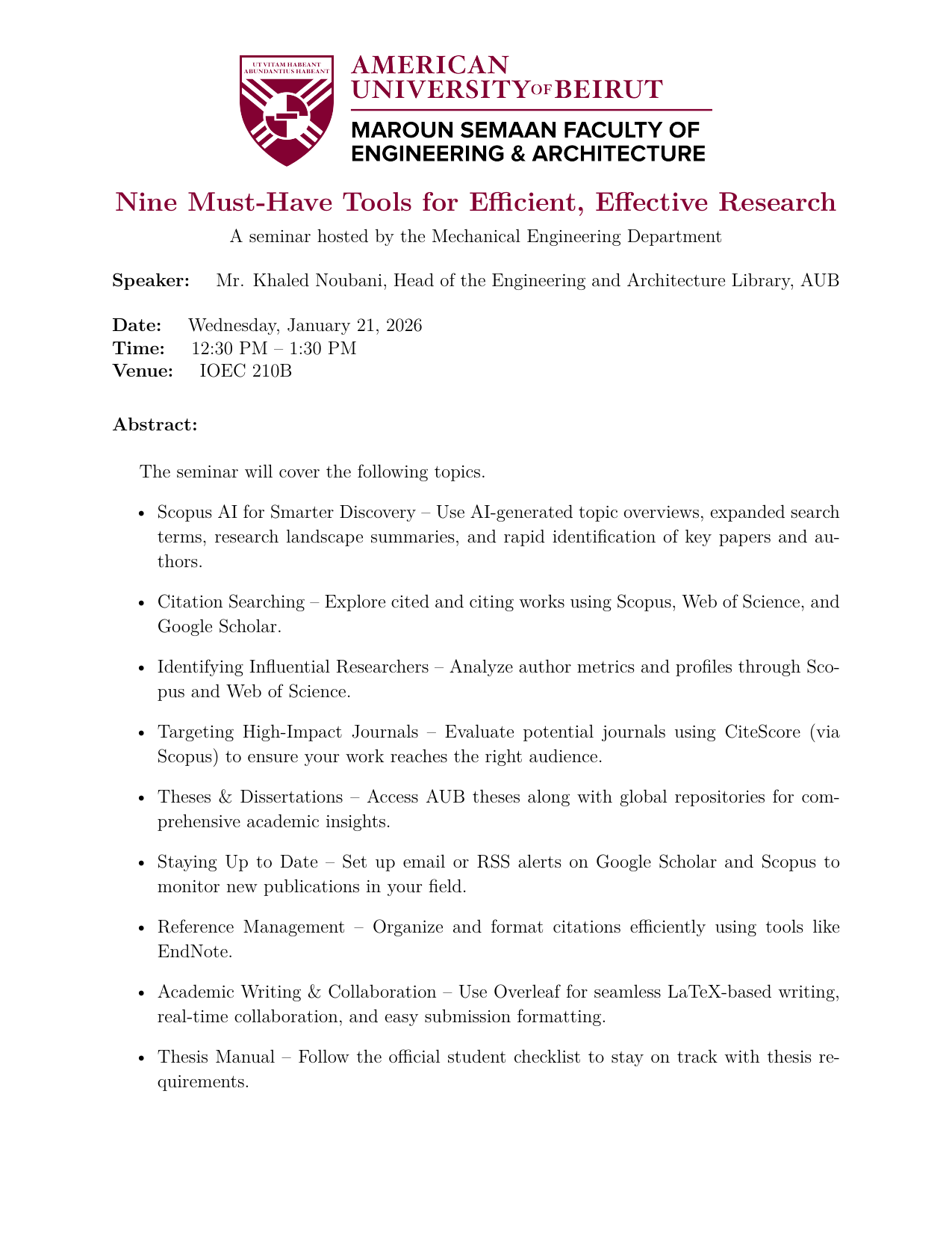 Flyer for Nine Must-Have Tools for Efficient, Effective Research